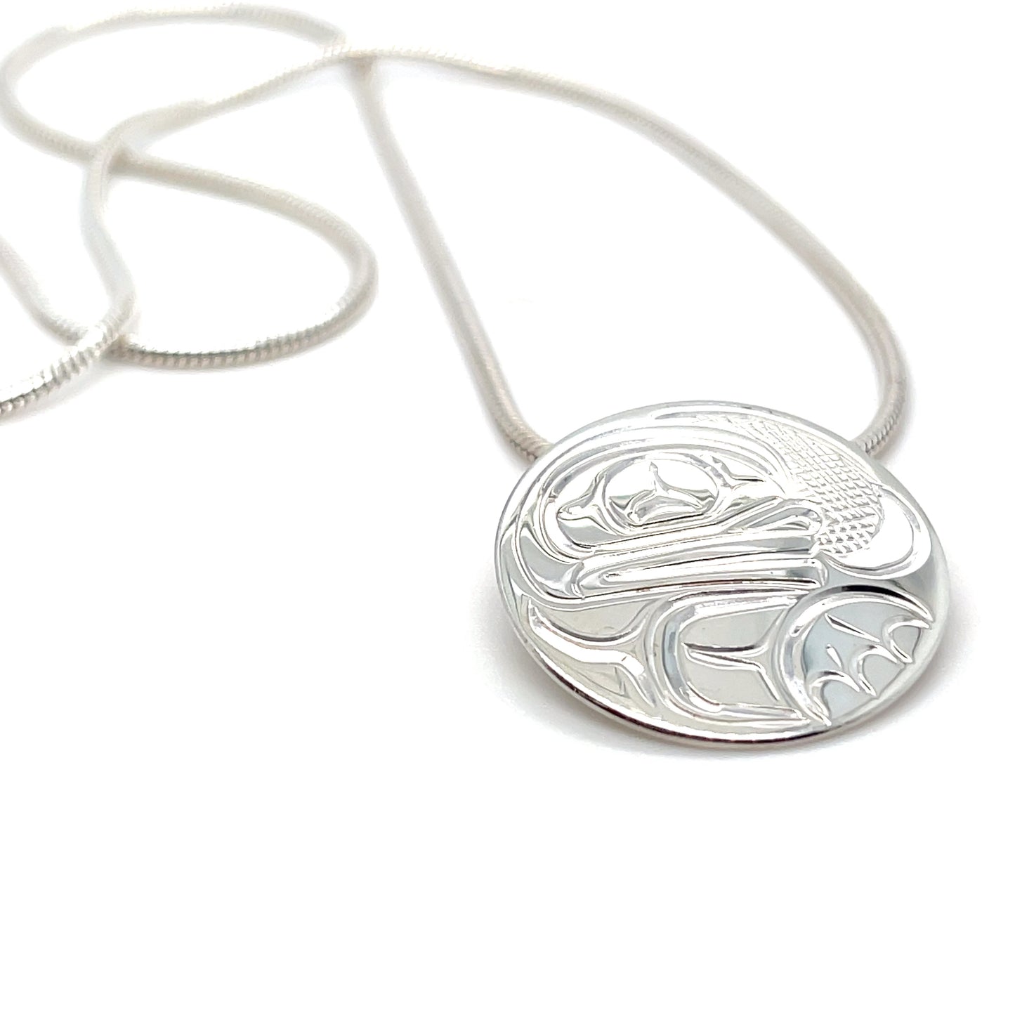 Pendant - Sterling Silver - Round - Frog