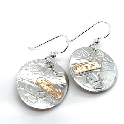 Earrings - Gold & Silver - Oval - Orca