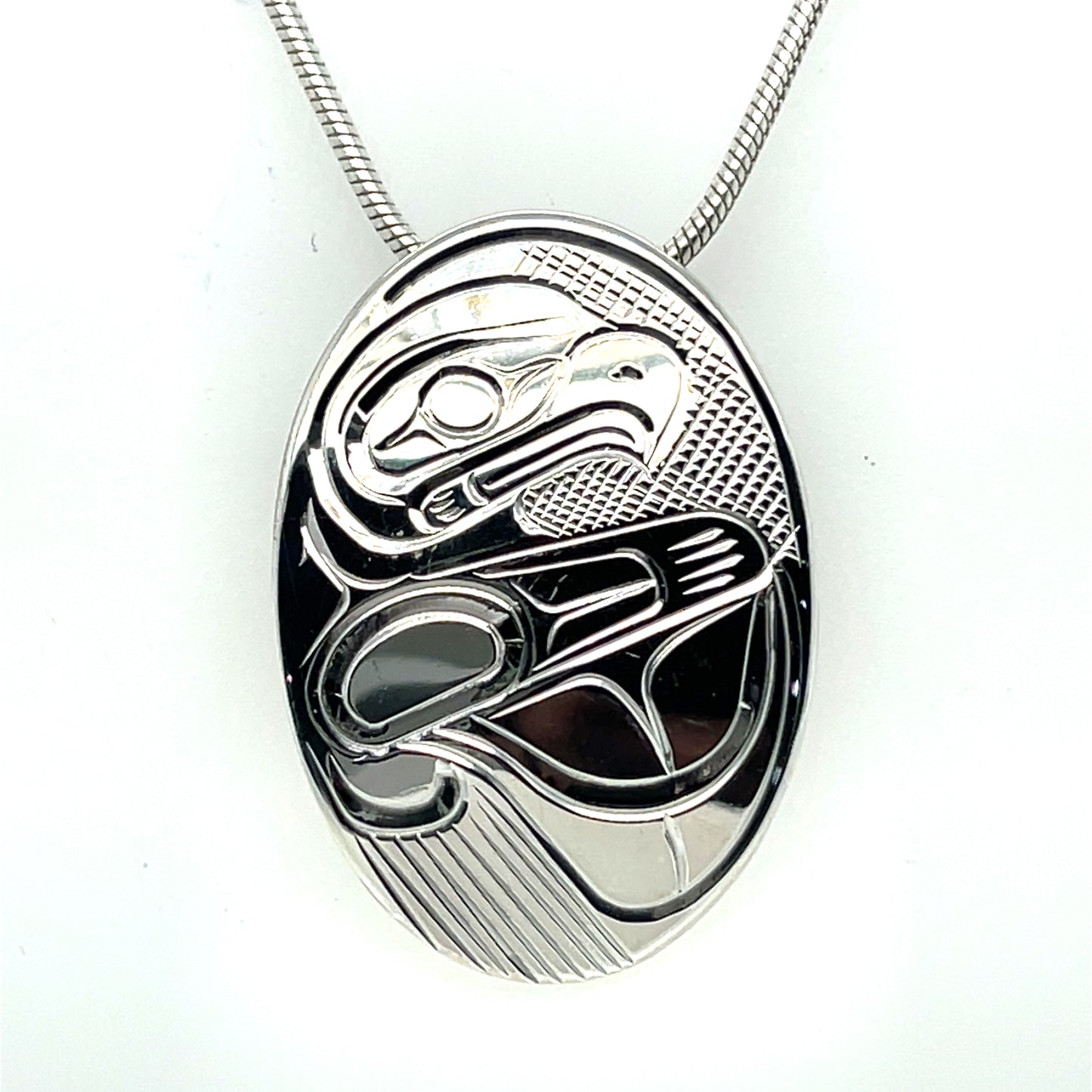 Pendant - Sterling Silver - Oval - Eagle