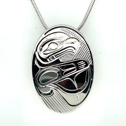 Pendant - Sterling Silver - Oval - Eagle