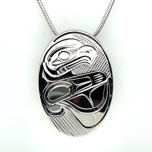 Pendant - Sterling Silver - Oval - Eagle