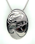 Pendant - Sterling Silver - Oval - Eagle