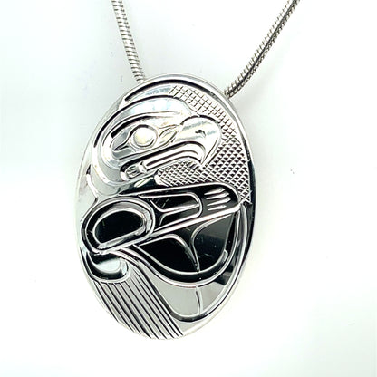 Pendant - Sterling Silver - Oval - Eagle