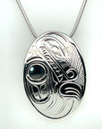 Pendant - Sterling Silver - Oval - Bear