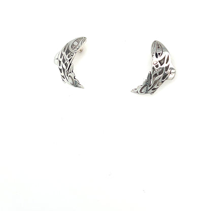 Earrings - Sterling Silver - Studs - Cutout - Salmon