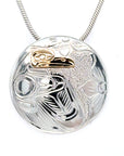 Pendant - Gold & Silver - Round - Hummingbird