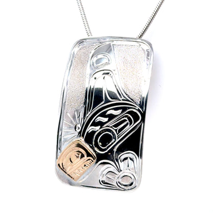 Pendant - Gold & Silver - Rectangle - Orca