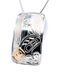 Pendant - Gold & Silver - Rectangle - Orca