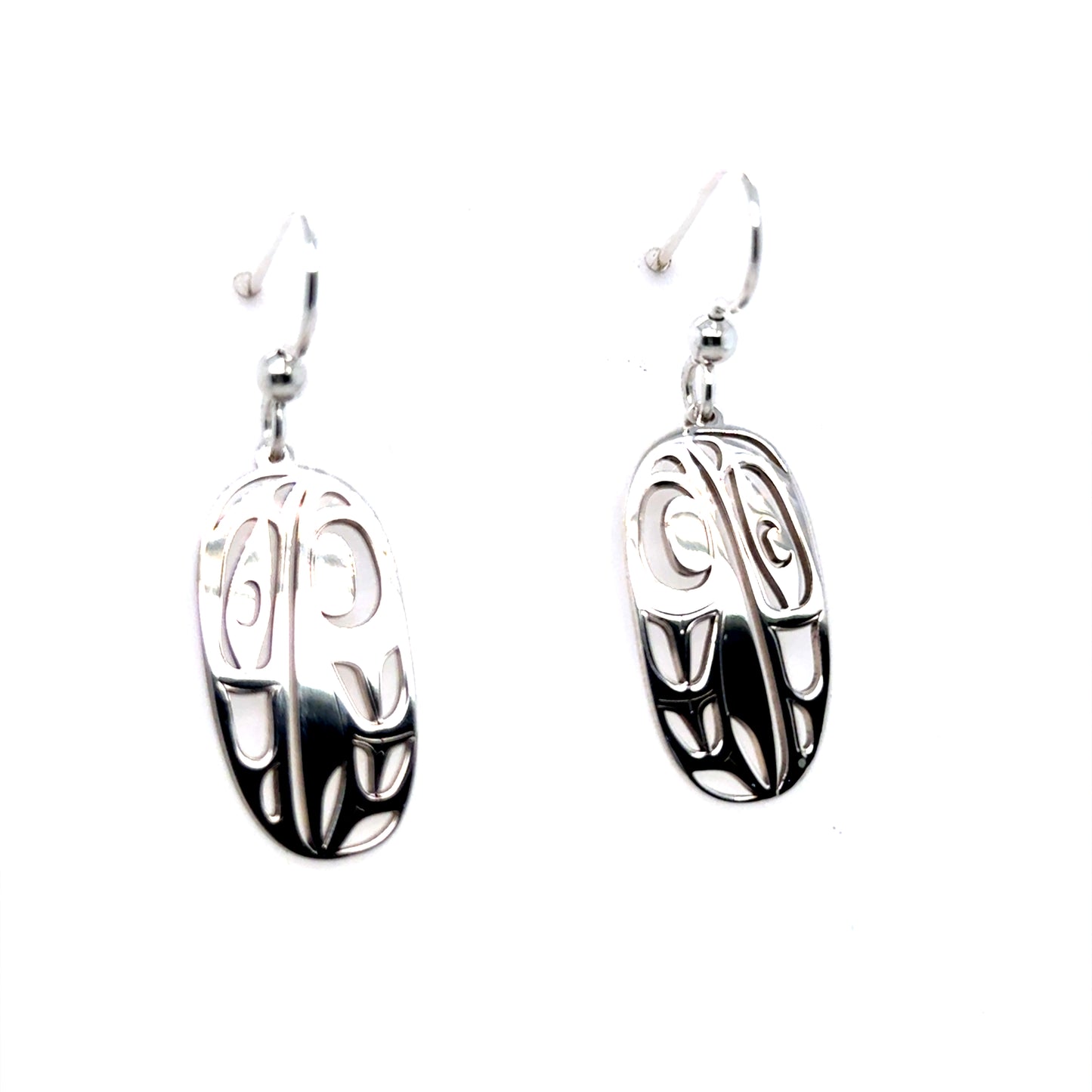 Earrings - Sterling Silver - Drop - Oval - Raven - Medium - 24mm