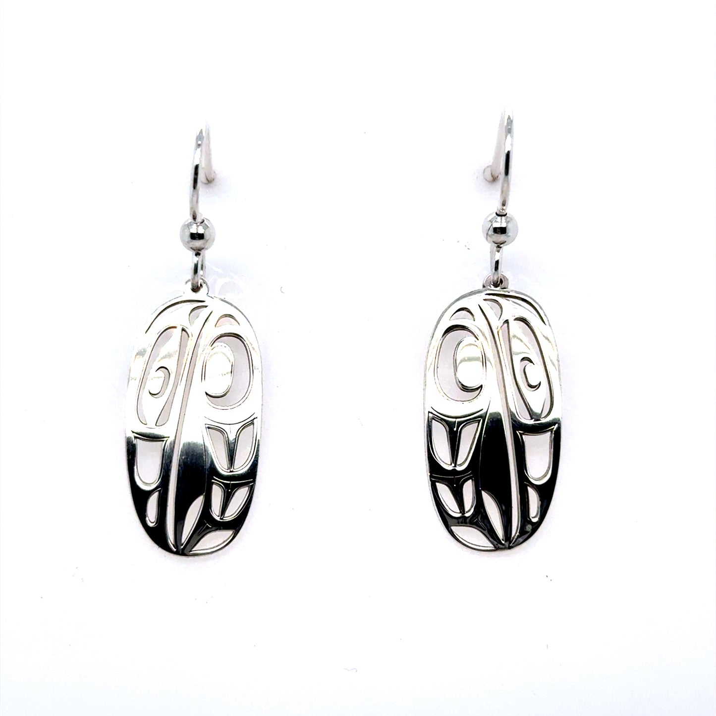 Earrings - Sterling Silver - Drop - Oval - Raven - Medium - 24mm