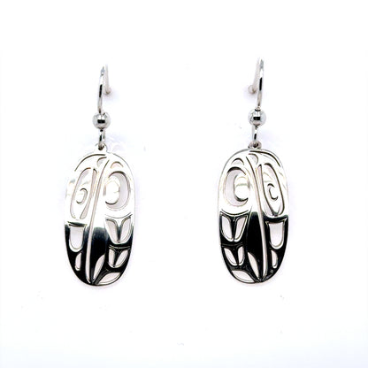 Earrings - Sterling Silver - Drop - Oval - Raven - Medium - 24mm