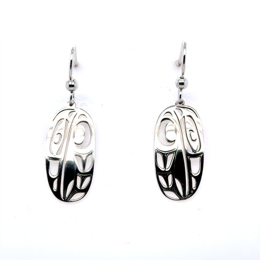 Earrings - Sterling Silver - Drop - Oval - Raven - Medium - 24mm