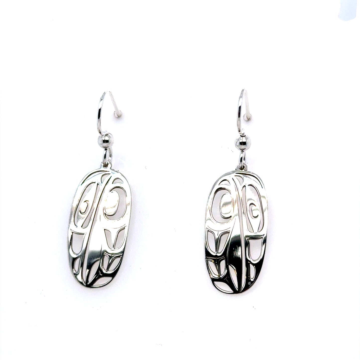 Earrings - Sterling Silver - Drop - Oval - Raven - Medium - 24mm