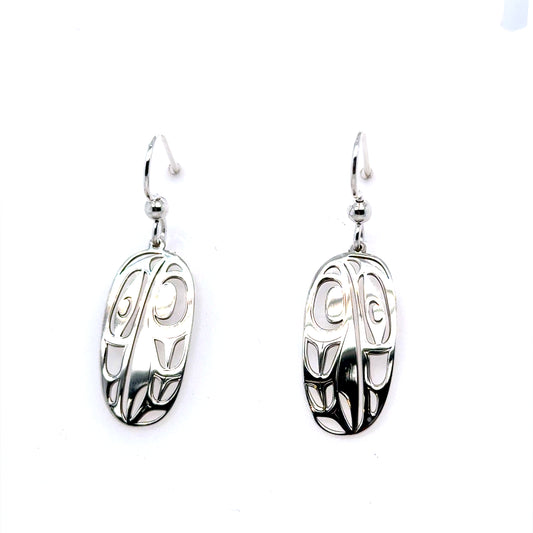 Earrings - Sterling Silver - Drop - Oval - Raven - Medium - 24mm