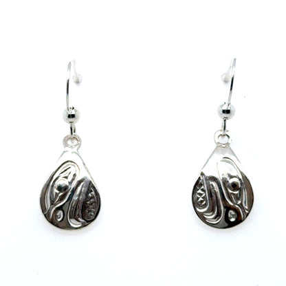 Earrings - Sterling Silver - Cast - Drop - Small - Teardrop - Eagle