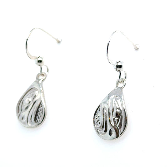 Earrings - Sterling Silver - Cast - Drop - Small - Teardrop - Eagle