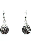 Earrings - Sterling Silver - Cast - Drop - Small - Teardrop - Raven