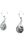 Earrings - Sterling Silver - Cast - Drop - Small - Teardrop - Raven