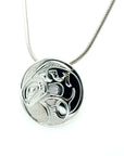 Pendant - Sterling Silver - Round - Salmon