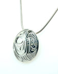 Pendant - Sterling Silver - Oval - Raven