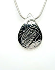 Pendant - Sterling Silver - Teardrop - Orca