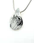 Pendant - Sterling Silver - Teardrop - Orca