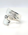 Ring - Sterling Silver - Wrap - Clear Cubic Zirconia - Frog - Size 7.5