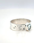 Ring - Sterling Silver - Sky Blue Topaz - Raven - Size 8.5