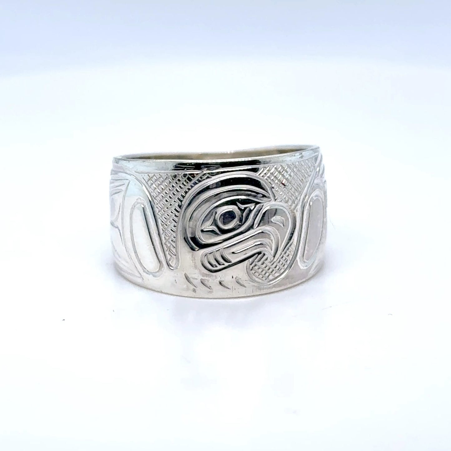 Ring - Silver - 1/2" - Eagle - Size 7.75