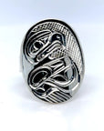 Ring - Silver - Oval - Eagle - Size 8