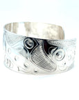 Bracelet - Sterling Silver - 1" - Orca & Salmon