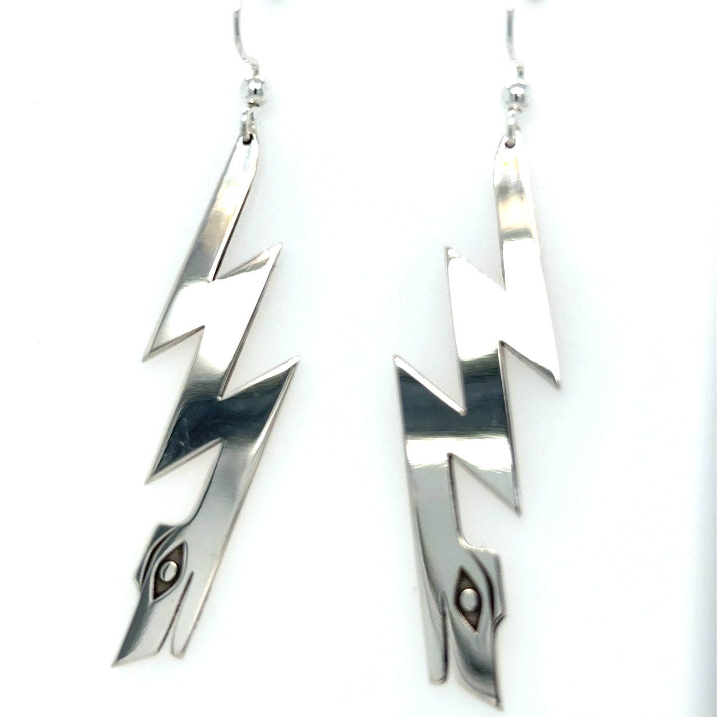 Earrings - Sterling Silver - Cutout - Lightning Serpent