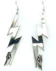 Earrings - Sterling Silver - Cutout - Lightning Serpent