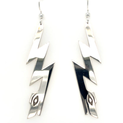 Earrings - Sterling Silver - Cutout - Lightning Serpent