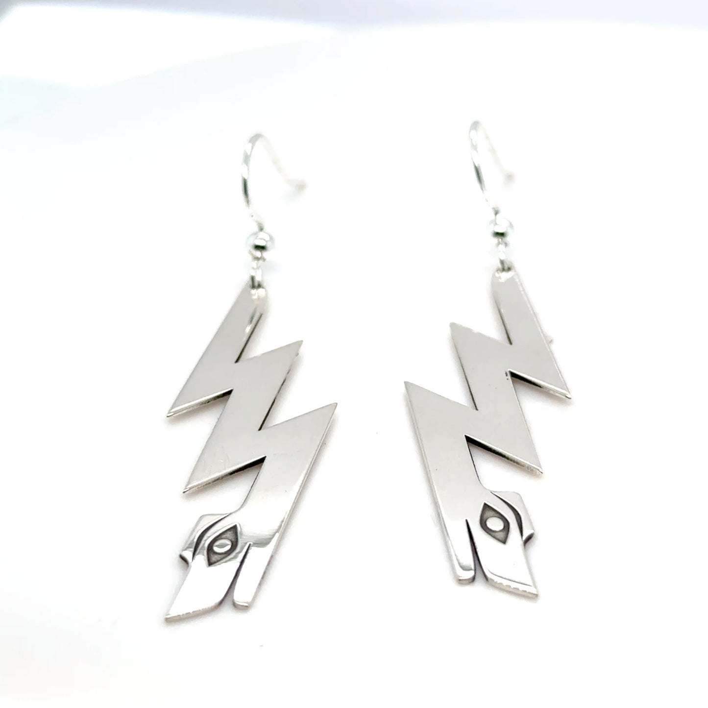 Earrings - Sterling Silver - Cutout - Lightning Serpent