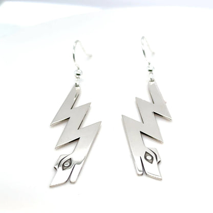 Earrings - Sterling Silver - Cutout - Lightning Serpent
