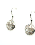 Earrings - Sterling Silver - Drop - Round - Mini - Wolf