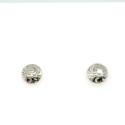Earrings - Sterling Silver - Stud - Orca - Micro - 8mm