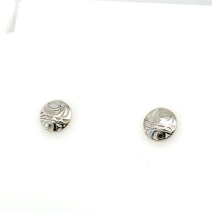Earrings - Sterling Silver - Stud - Orca - Micro - 8mm