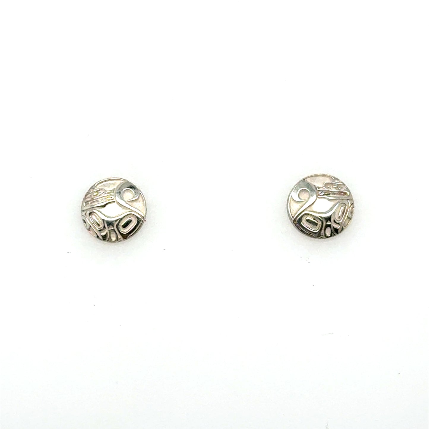 Earrings - Sterling Silver - Stud - Wolf - Micro - 8mm