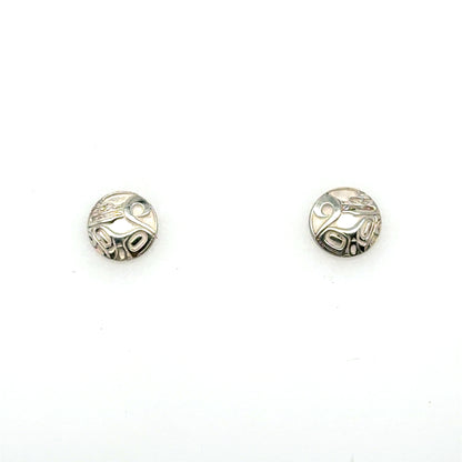 Earrings - Sterling Silver - Stud - Wolf - Micro - 8mm