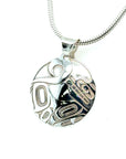 Pendant - Sterling Silver - Round - 20mm - Wolf