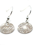 Earrings - Sterling Silver - Drop - Round - Mini - Wolf