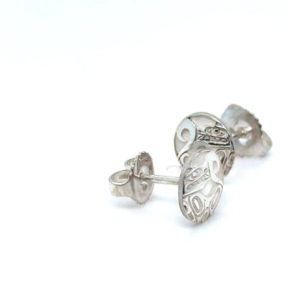 Earrings - Sterling Silver - Stud - Wolf - Micro - 8mm