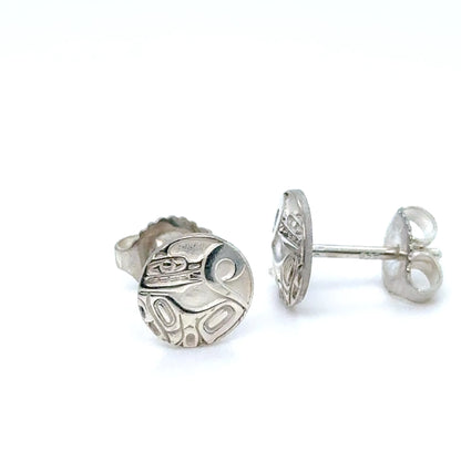 Earrings - Sterling Silver - Stud - Wolf - Micro - 8mm