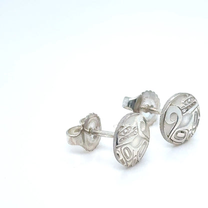 Earrings - Sterling Silver - Stud - Wolf - Micro - 8mm