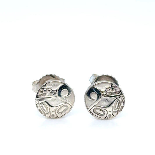 Earrings - Sterling Silver - Stud - Wolf - Micro - 8mm