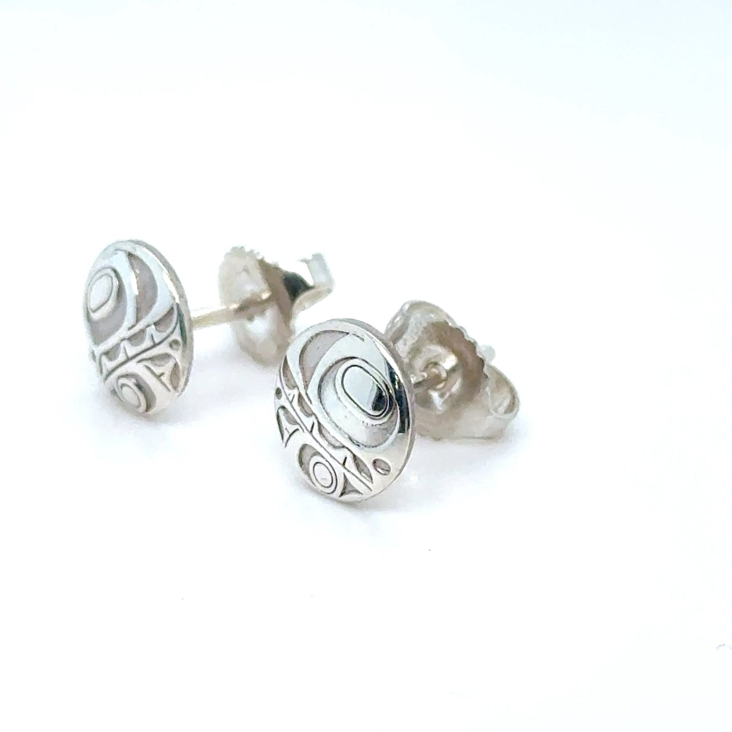 Earrings - Sterling Silver - Stud - Orca - Micro - 8mm