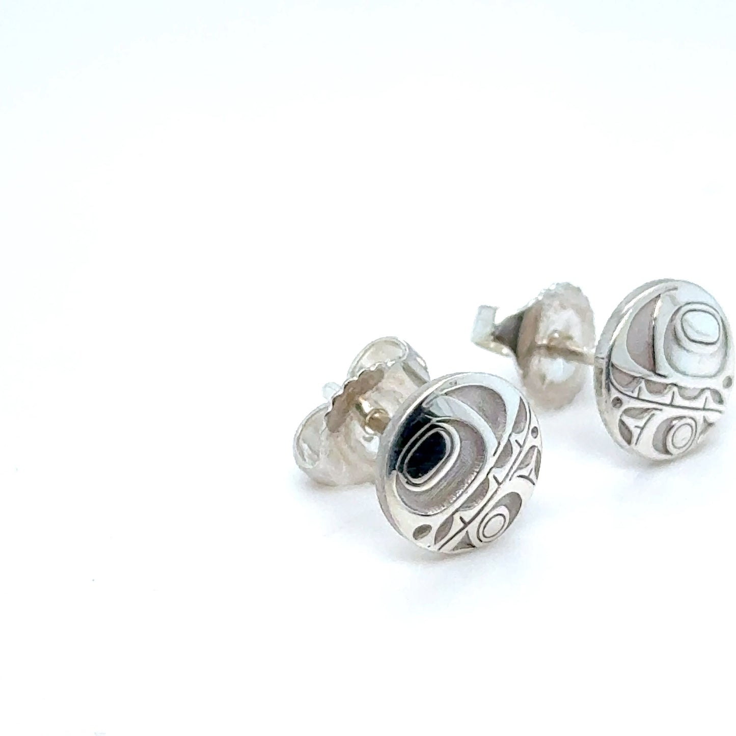 Earrings - Sterling Silver - Stud - Orca - Micro - 8mm