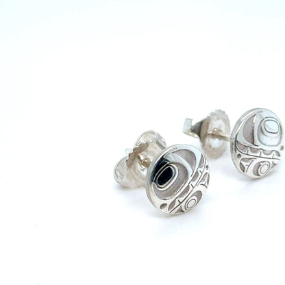 Earrings - Sterling Silver - Stud - Orca - Micro - 8mm